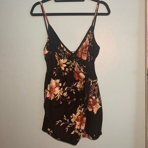 Black floral Romper